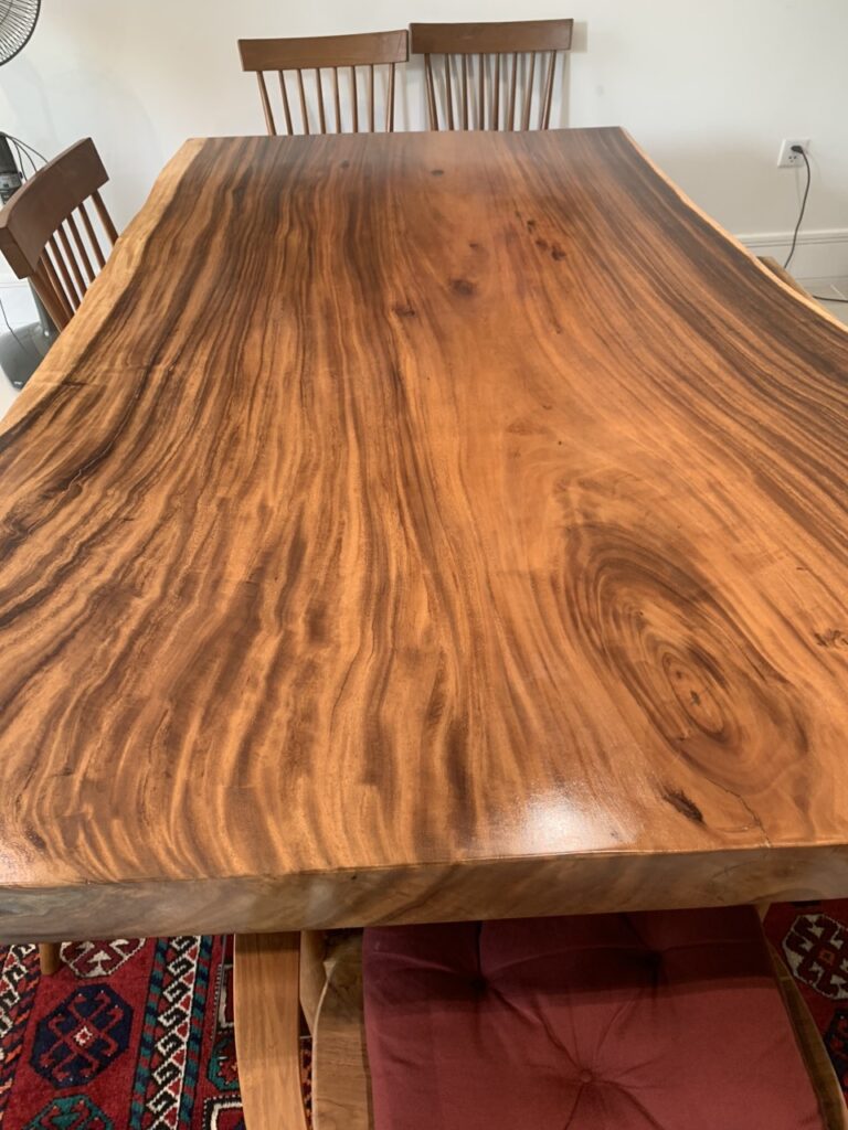 Carpentry - wooden table polishing