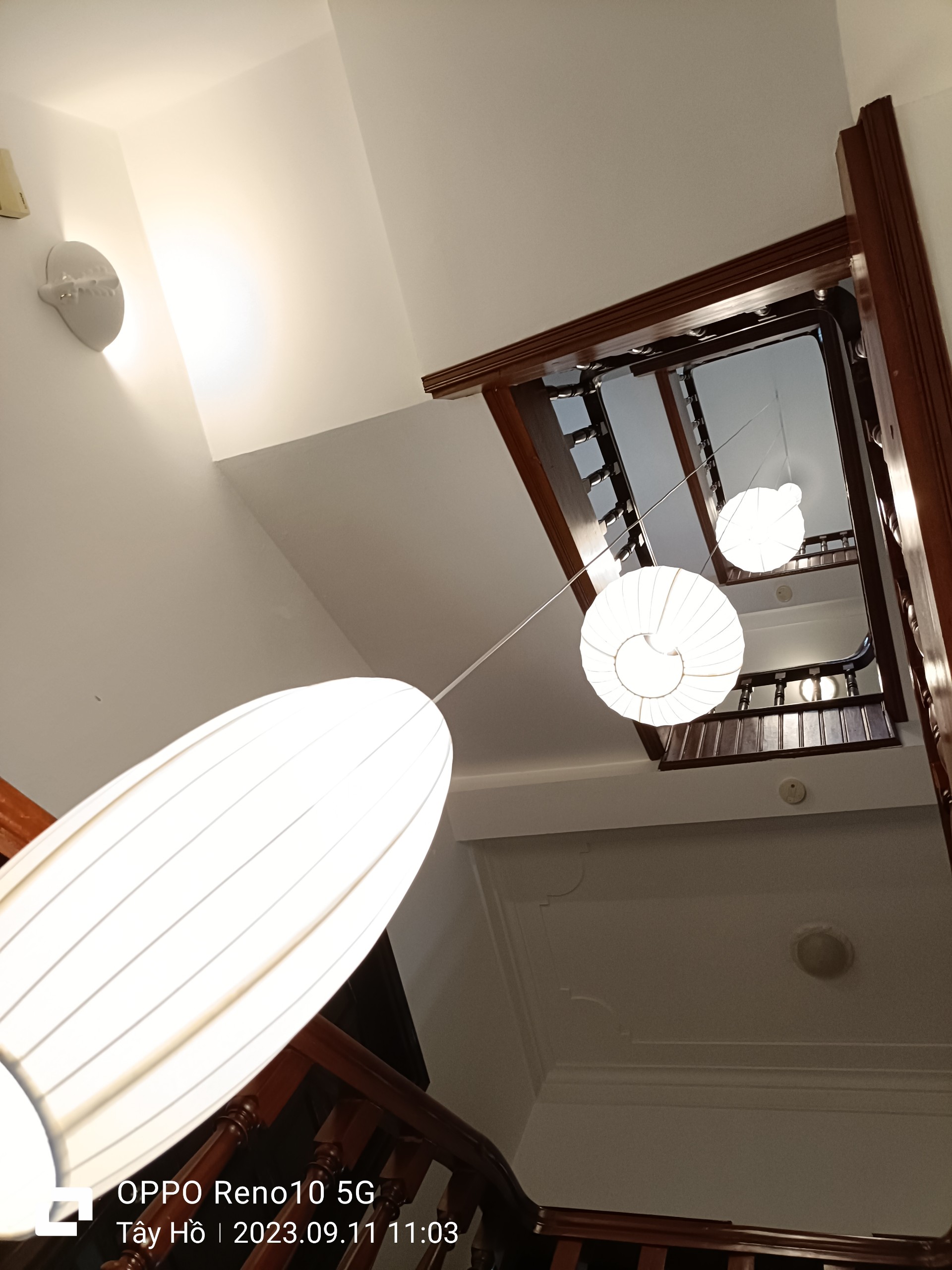 Lantern installation - stairwell decor 