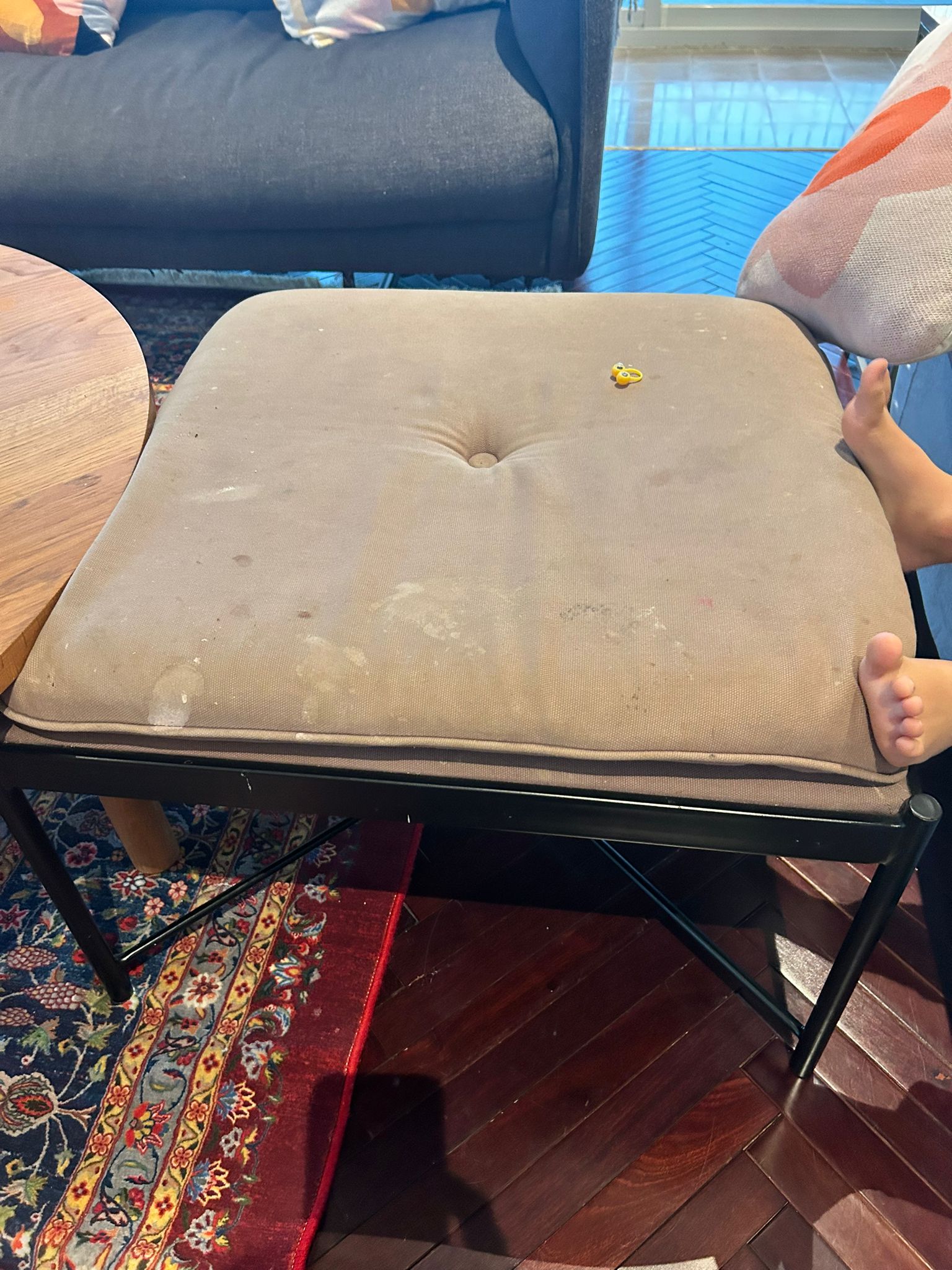 Foot rest reupholstering