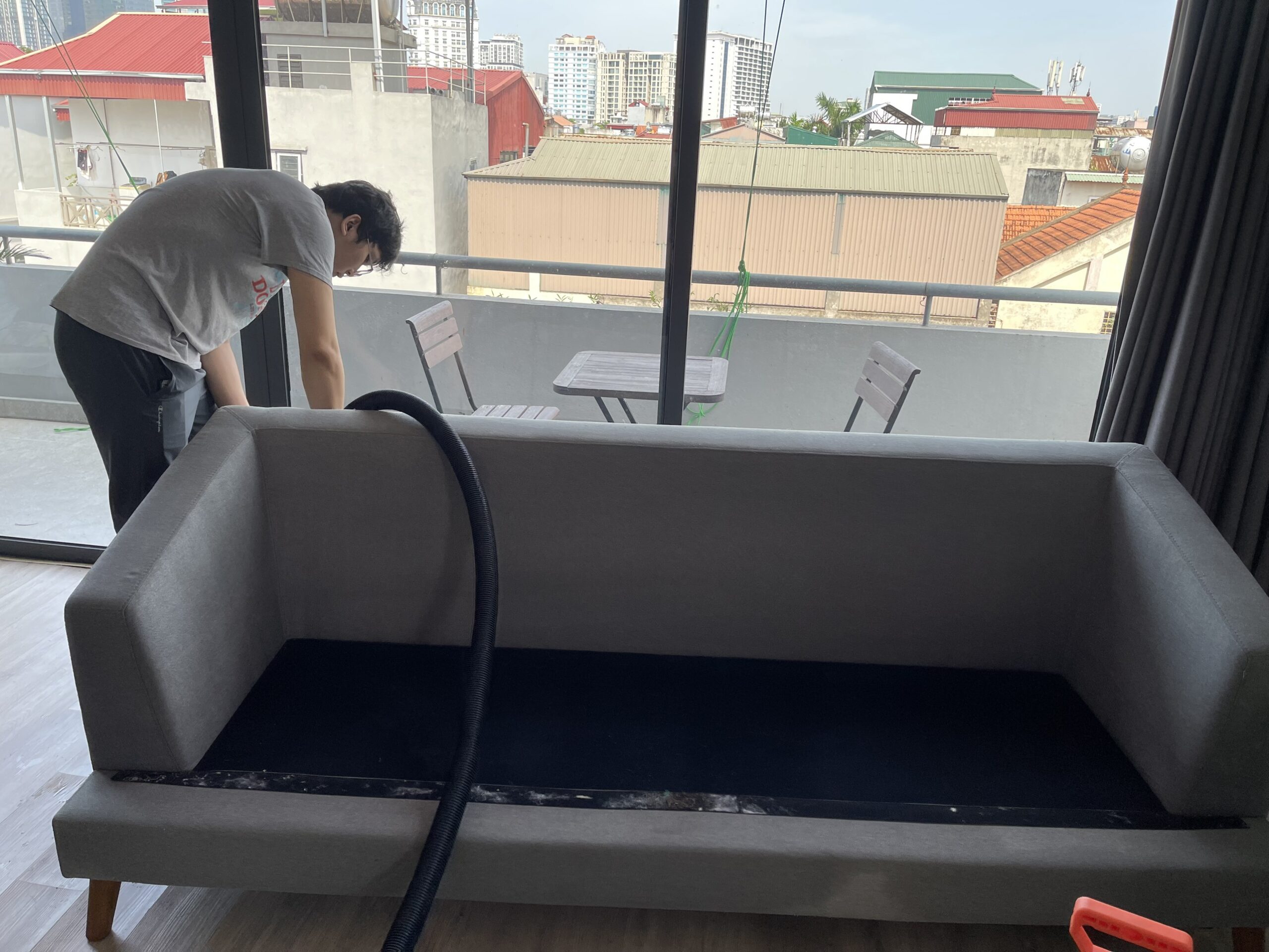 Sofa steam cleaning